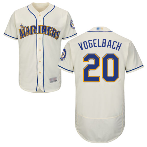 Mariners #20 Dan Vogelbach Cream Flexbase Authentic Collection Stitched MLB Jersey Mariners #20 Dan Vogelbach Cream Flexbase Authentic Collection Stitched MLB Jersey