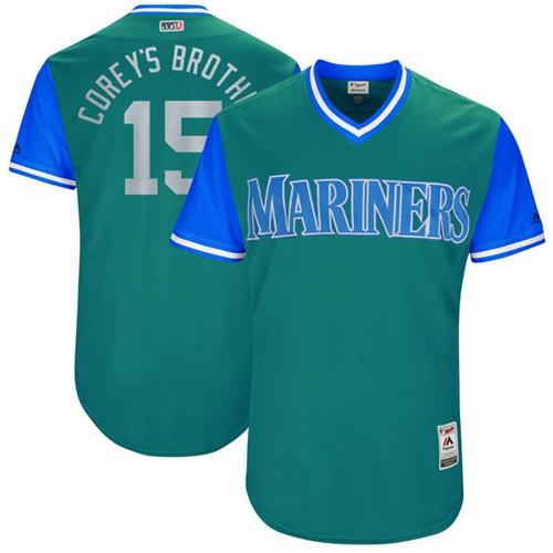Mariners #15 Kyle Seager Green "Corey's Brother" Players Weekend Authentic Stitched MLB Jersey Mariners #15 Kyle Seager Green "Corey's Brother" Players Weekend Authentic Stitched MLB Jersey