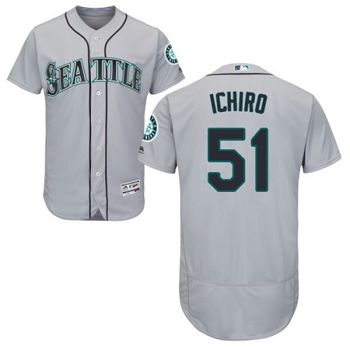 Mariners #51 Ichiro Suzuki Grey Flexbase Authentic Collection Stitched MLB Jersey Mariners #51 Ichiro Suzuki Grey Flexbase Authentic Collection Stitched MLB Jersey