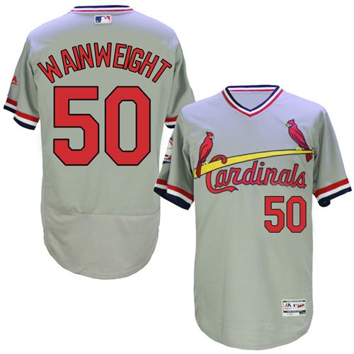 Cardinals #50 Adam Wainwright Grey Flexbase Authentic Collection Cooperstown Stitched MLB Jersey Cardinals #50 Adam Wainwright Grey Flexbase Authentic Collection Cooperstown Stitched MLB Jersey