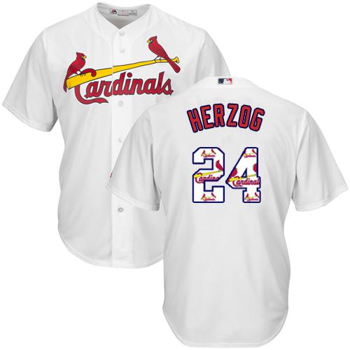 Cardinals #24 Whitey Herzog White Team Logo Fashion Stitched MLB Jersey Cardinals #24 Whitey Herzog White Team Logo Fashion Stitched MLB Jersey