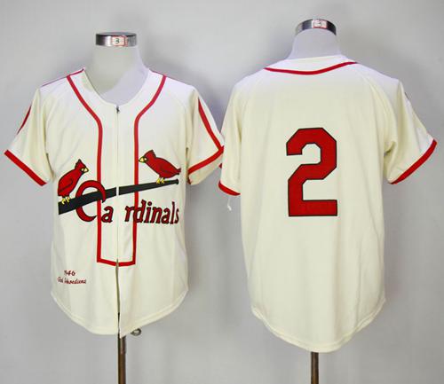 Mitchell And Ness 1946 Cardinals #2 Red Schoendienst Cream Throwback Stitched MLB Jersey Mitchell And Ness 1946 Cardinals #2 Red Schoendienst Cream Throwback Stitched MLB Jersey
