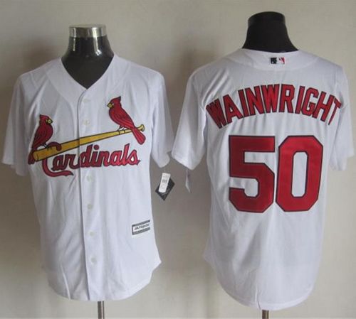 Cardinals #50 Adam Wainwright White New Cool Base Stitched MLB Jersey Cardinals #50 Adam Wainwright White New Cool Base Stitched MLB Jersey