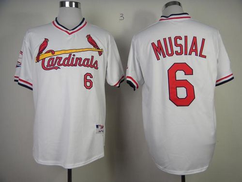 Cardinals #6 Stan Musial White 1982 Turn Back The Clock Stitched MLB Jersey Cardinals #6 Stan Musial White 1982 Turn Back The Clock Stitched MLB Jersey