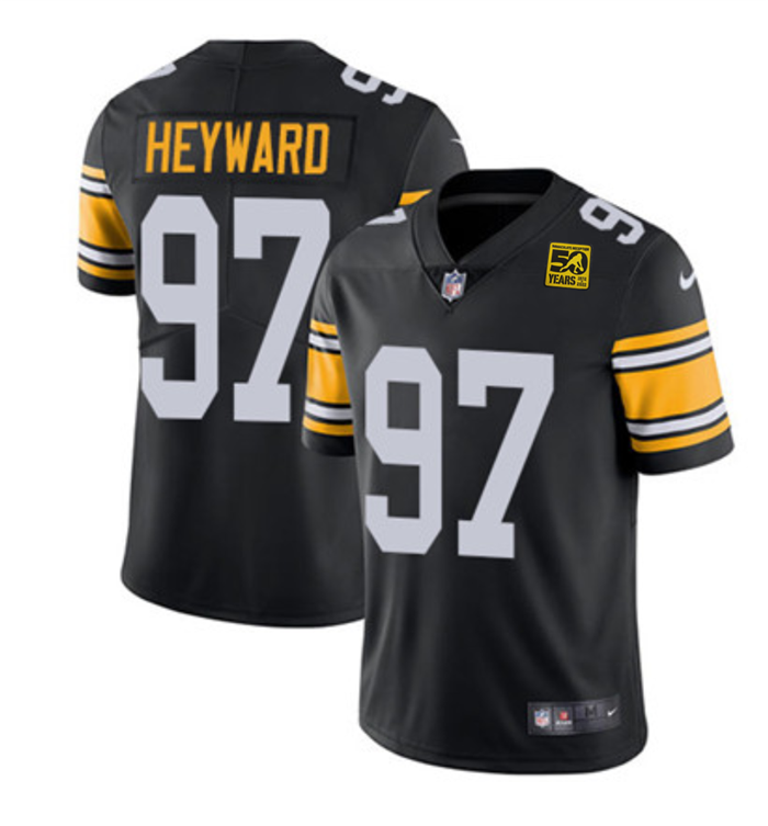 Men's Pittsburgh Steelers #97 Cameron Heyward Black 2023 50th Anniversary Vapor Untouchable Limited Jersey Men's Pittsburgh Steelers #97 Cameron Heyward Black 2023 50th Anniversary Vapor Untouchable Limited Jersey