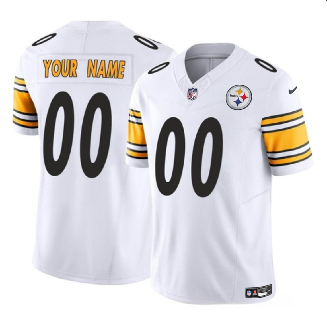 Men's Pittsburgh Steelers Active Player Custom White 2023 F.U.S.E Vapor Untouchable Limited Football Jersey Men's Pittsburgh Steelers Active Player Custom White 2023 F.U.S.E Vapor Untouchable Limited Football Jersey