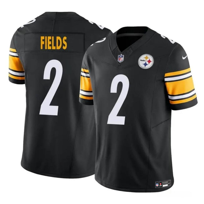 Men's Pittsburgh Steelers #2 Justin Fields Black F.U.S.E. Vapor Untouchable Limited Stitched Jersey Men's Pittsburgh Steelers #2 Justin Fields Black F.U.S.E. Vapor Untouchable Limited Stitched Jersey