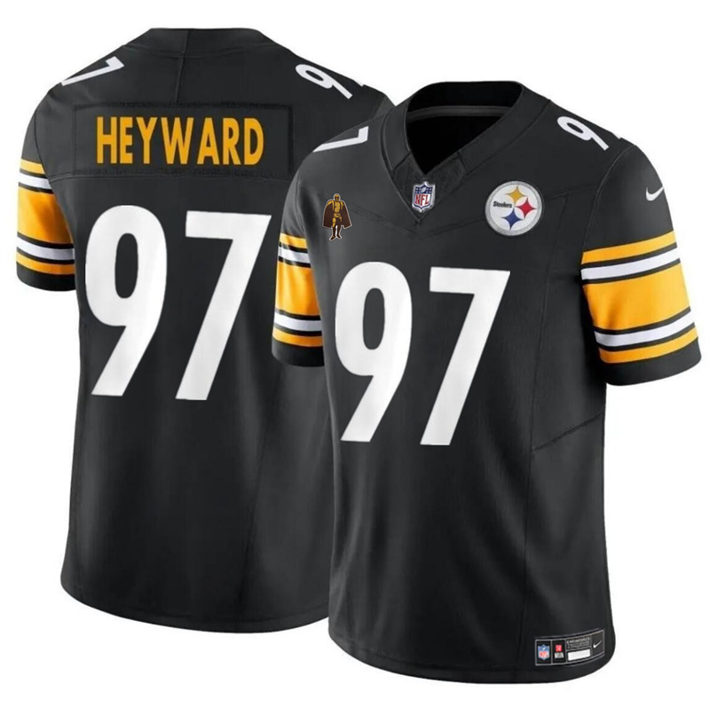 Men's Pittsburgh Steelers #97 Cameron Heyward Black F.U.S.E. With Walter Payton Patch Vapor Untouchable Limited Stitched Jersey Men's Pittsburgh Steelers #97 Cameron Heyward Black F.U.S.E. With Walter Payton Patch Vapor Untouchable Limited Stitched Jersey