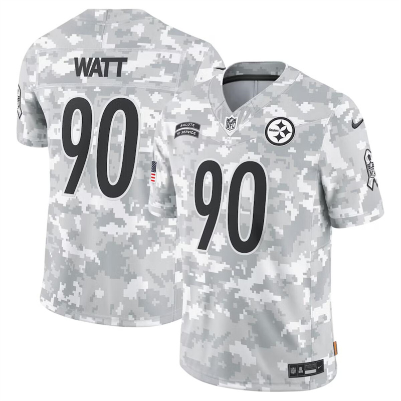 Men's Pittsburgh Steelers #90 T. J. Watt 2024 F.U.S.E Arctic Camo Salute to Service Limited Stitched Football Jersey Men's Pittsburgh Steelers #90 T. J. Watt 2024 F.U.S.E Arctic Camo Salute to Service Limited Stitched Football Jersey