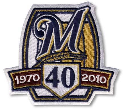 Stitched 2010 Milwaukee Brewers 40th Anniversary Jersey Patch Stitched 2010 Milwaukee Brewers 40th Anniversary Jersey Patch