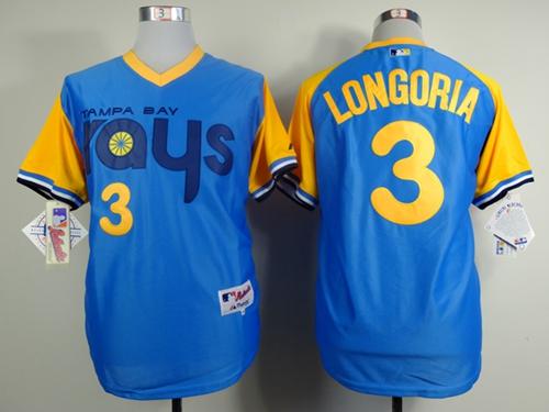 Rays #3 Evan Longoria Light Blue 1988 Turn Back The Clock Stitched MLB Jersey Rays #3 Evan Longoria Light Blue 1988 Turn Back The Clock Stitched MLB Jersey