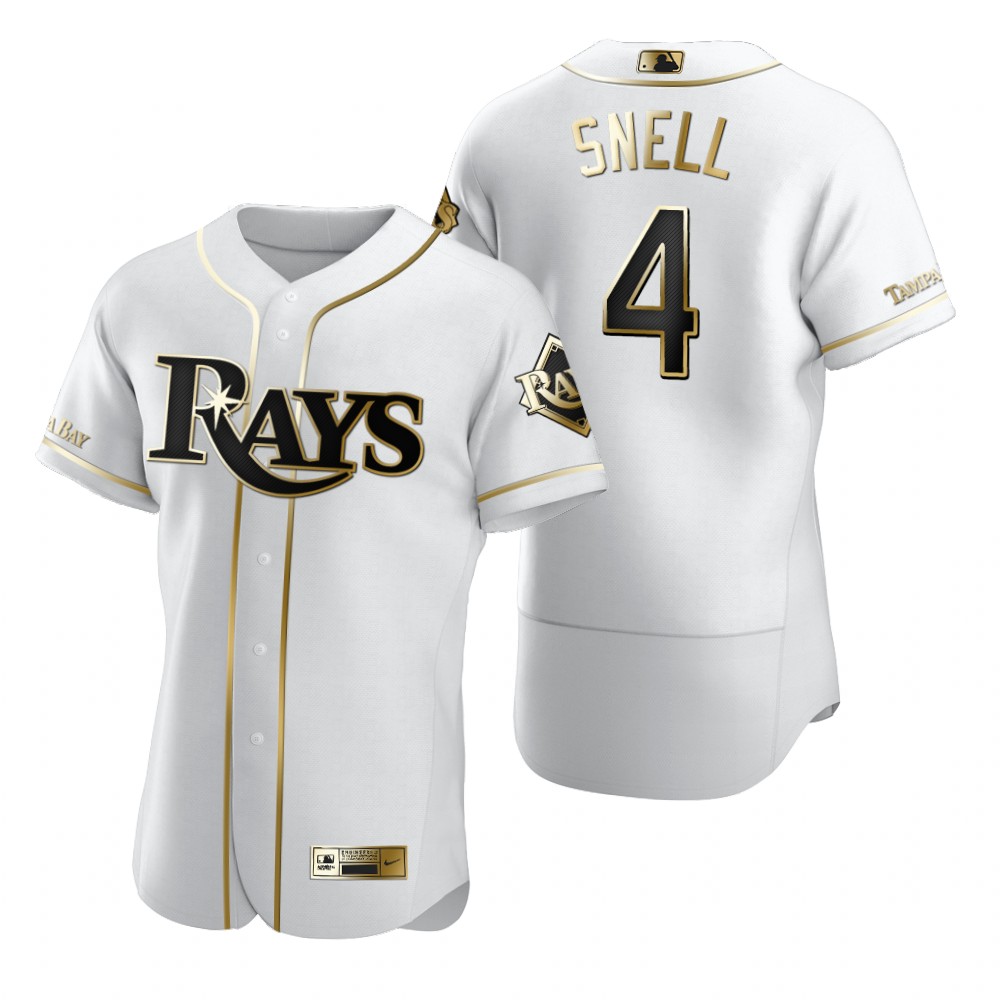 Tampa Bay Rays #4 Blake Snell White Nike Men's Authentic Golden Edition MLB Jersey Tampa Bay Rays #4 Blake Snell White Nike Men's Authentic Golden Edition MLB Jersey