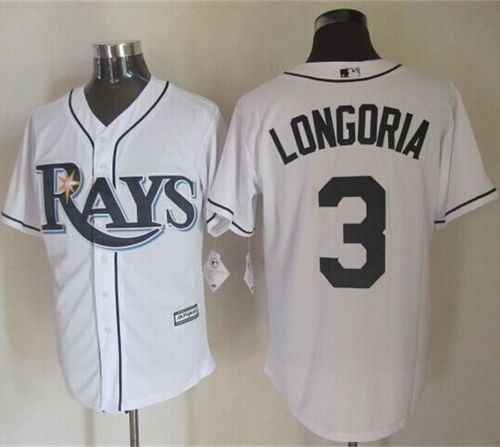 Rays #3 Evan Longoria White New Cool Base Stitched MLB Jersey Rays #3 Evan Longoria White New Cool Base Stitched MLB Jersey