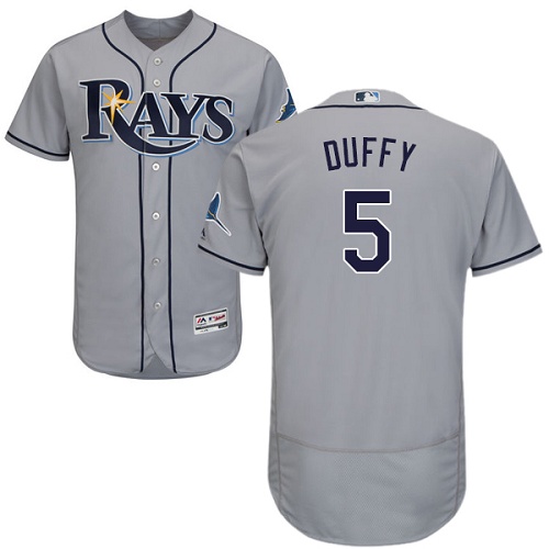 Rays #5 Matt Duffy Grey Flexbase Authentic Collection Stitched MLB Jersey Rays #5 Matt Duffy Grey Flexbase Authentic Collection Stitched MLB Jersey