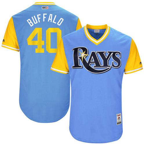 Rays #40 Wilson Ramos Light Blue "Buffalo" Players Weekend Authentic Stitched MLB Jersey Rays #40 Wilson Ramos Light Blue "Buffalo" Players Weekend Authentic Stitched MLB Jersey