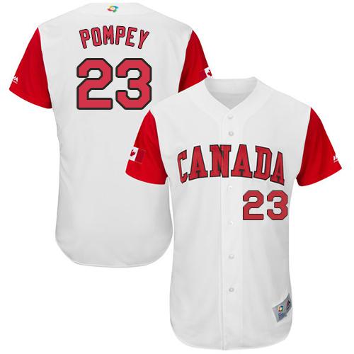Team Canada #23 Dalton Pompey White 2017 World MLB Classic Authentic Stitched MLB Jersey Team Canada #23 Dalton Pompey White 2017 World MLB Classic Authentic Stitched MLB Jersey
