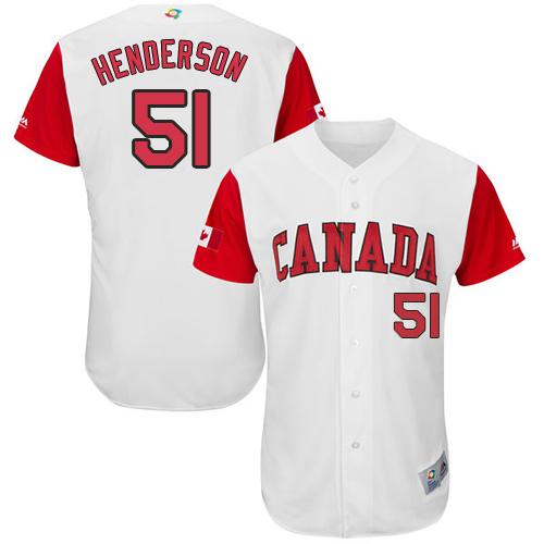Team Canada #51 Jim Henderson White 2017 World MLB Classic Authentic Stitched MLB Jersey Team Canada #51 Jim Henderson White 2017 World MLB Classic Authentic Stitched MLB Jersey