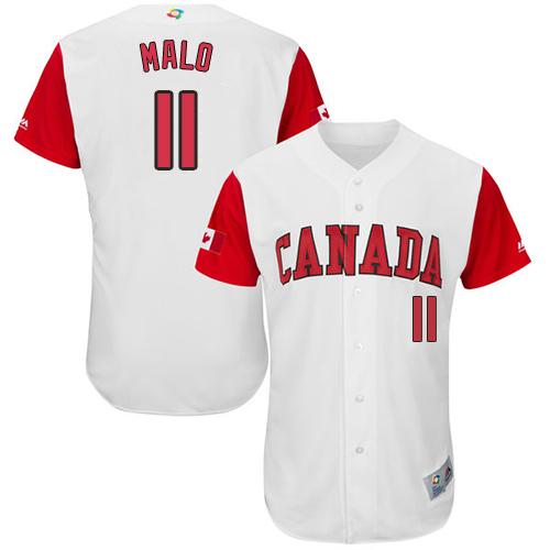 Team Canada #11 Jonathan Malo White 2017 World MLB Classic Authentic Stitched MLB Jersey Team Canada #11 Jonathan Malo White 2017 World MLB Classic Authentic Stitched MLB Jersey