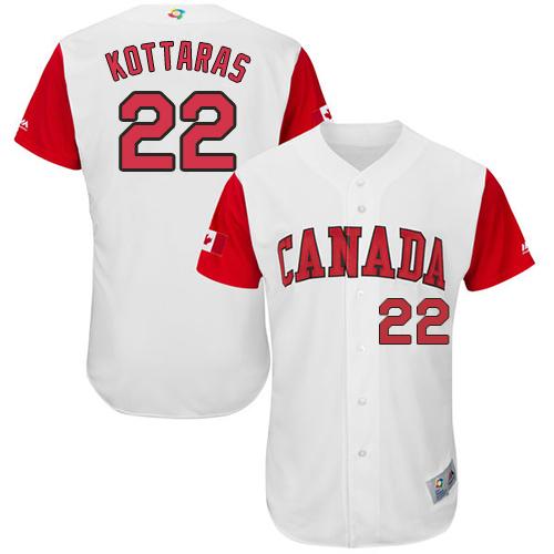 Team Canada #22 George Kottaras White 2017 World MLB Classic Authentic Stitched MLB Jersey Team Canada #22 George Kottaras White 2017 World MLB Classic Authentic Stitched MLB Jersey