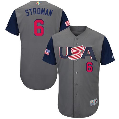 Team USA #6 Marcus Stroman Gray 2017 World MLB Classic Authentic Stitched MLB Jersey Team USA #6 Marcus Stroman Gray 2017 World MLB Classic Authentic Stitched MLB Jersey