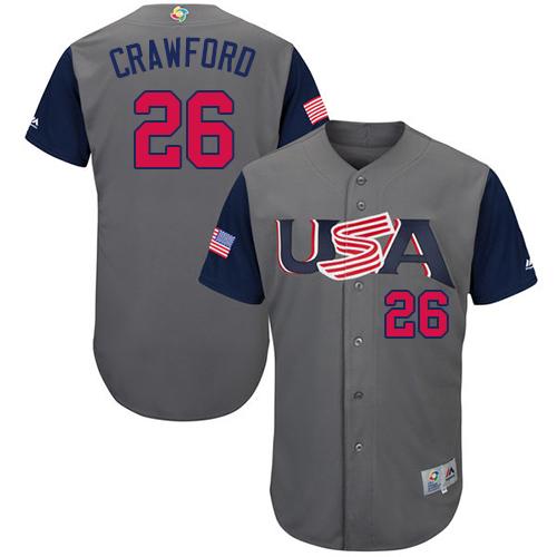 Team USA #26 Brandon Crawford Gray 2017 World MLB Classic Authentic Stitched MLB Jersey Team USA #26 Brandon Crawford Gray 2017 World MLB Classic Authentic Stitched MLB Jersey
