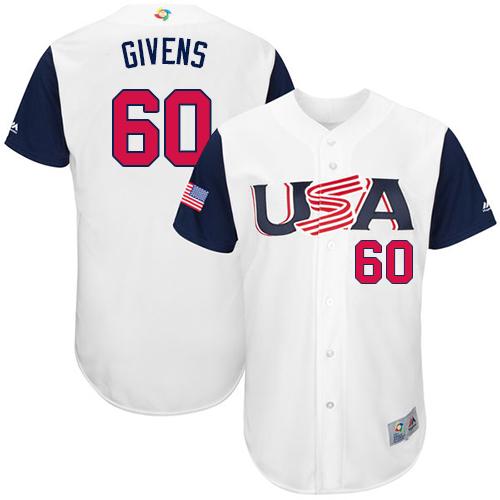 Team USA #60 Mychal Givens White 2017 World MLB Classic Authentic Stitched MLB Jersey Team USA #60 Mychal Givens White 2017 World MLB Classic Authentic Stitched MLB Jersey