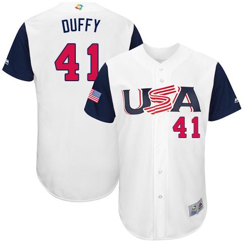 Team USA #41 Danny Duffy White 2017 World MLB Classic Authentic Stitched MLB Jersey Team USA #41 Danny Duffy White 2017 World MLB Classic Authentic Stitched MLB Jersey