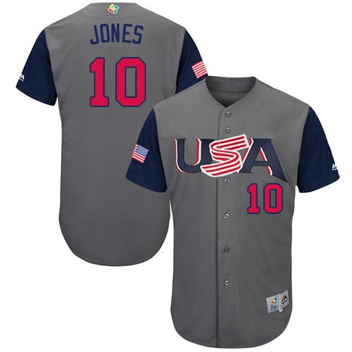Team USA #10 Adam Jones Gray 2017 World MLB Classic Authentic Stitched MLB Jersey Team USA #10 Adam Jones Gray 2017 World MLB Classic Authentic Stitched MLB Jersey