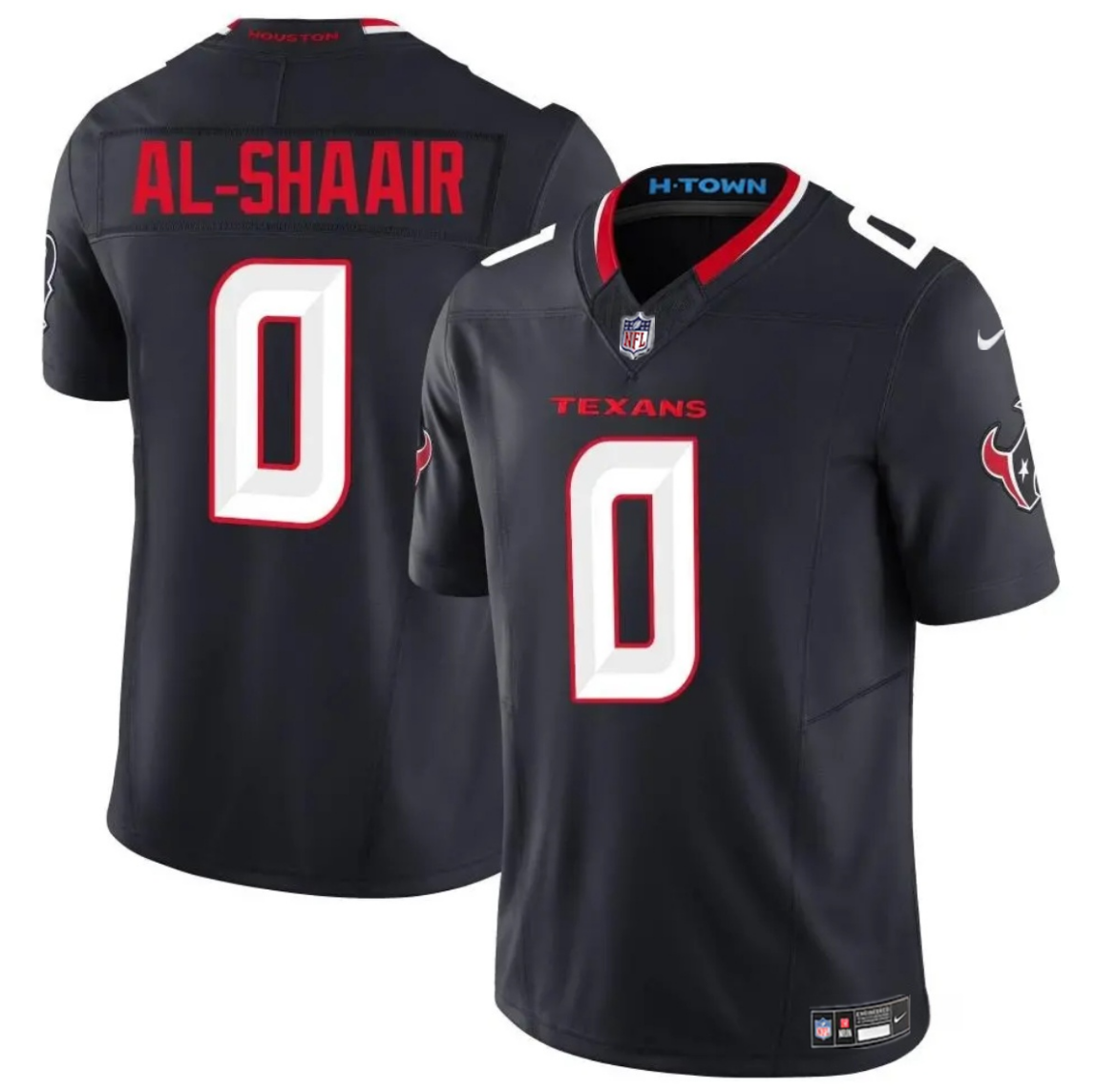 Men's Houston Texans #0 Azeez Al-Shaair Navy 2025 F.U.S.E. Vapor Limited Stitched Football Jersey Men's Houston Texans #0 Azeez Al-Shaair Navy 2025 F.U.S.E. Vapor Limited Stitched Football Jersey