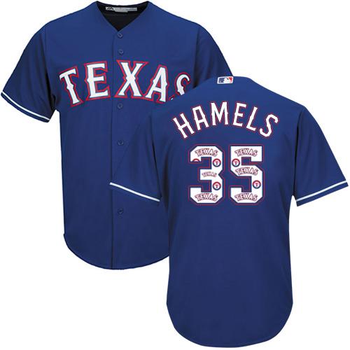 Rangers #35 Cole Hamels Blue Team Logo Fashion Stitched MLB Jersey Rangers #35 Cole Hamels Blue Team Logo Fashion Stitched MLB Jersey