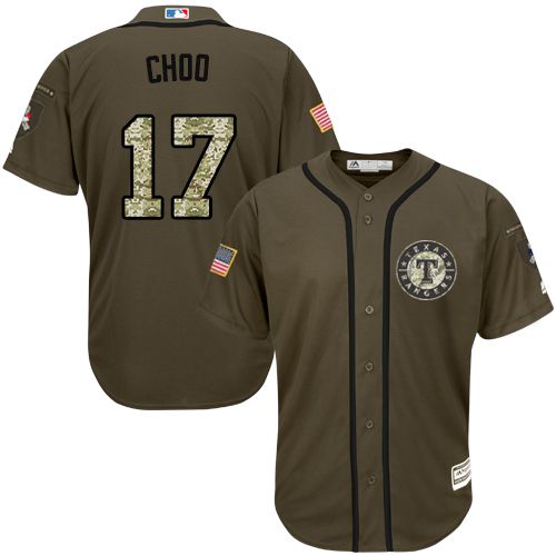 Rangers #17 Shin-Soo Choo Green Salute to Service Stitched MLB Jersey Rangers #17 Shin-Soo Choo Green Salute to Service Stitched MLB Jersey