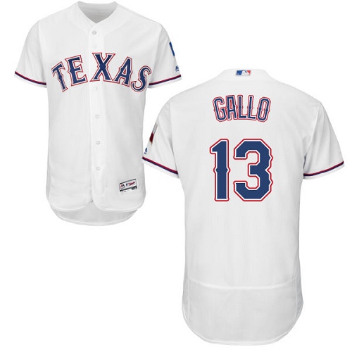 Rangers #13 Joey Gallo White Flexbase Authentic Collection Stitched MLB Jersey Rangers #13 Joey Gallo White Flexbase Authentic Collection Stitched MLB Jersey