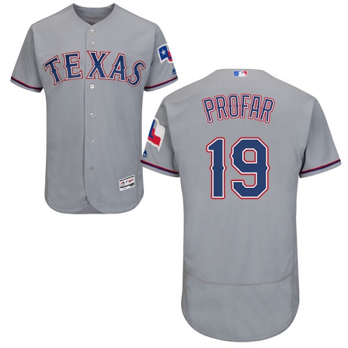 Rangers #19 Jurickson Profar Grey Flexbase Authentic Collection Stitched MLB Jersey Rangers #19 Jurickson Profar Grey Flexbase Authentic Collection Stitched MLB Jersey