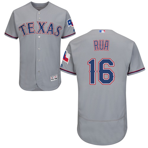 Rangers #16 Ryan Rua Grey Flexbase Authentic Collection Stitched MLB Jersey Rangers #16 Ryan Rua Grey Flexbase Authentic Collection Stitched MLB Jersey