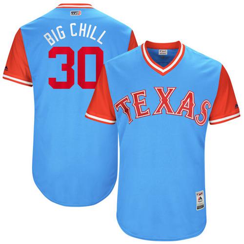 Rangers #30 Nomar Mazara Light Blue "Big Chill" Players Weekend Authentic Stitched MLB Jersey Rangers #30 Nomar Mazara Light Blue "Big Chill" Players Weekend Authentic Stitched MLB Jersey