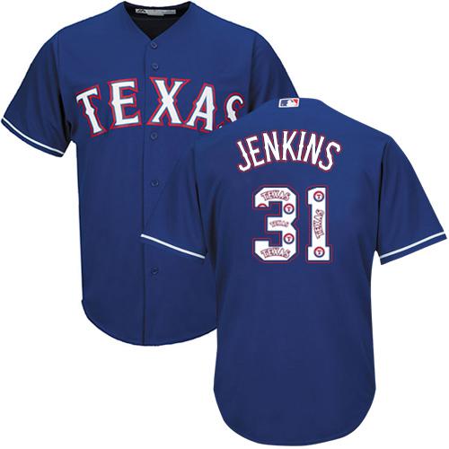 Rangers #31 Ferguson Jenkins Blue Team Logo Fashion Stitched MLB Jersey Rangers #31 Ferguson Jenkins Blue Team Logo Fashion Stitched MLB Jersey
