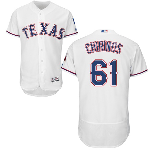 Rangers #61 Robinson Chirinos White Flexbase Authentic Collection Stitched MLB Jersey Rangers #61 Robinson Chirinos White Flexbase Authentic Collection Stitched MLB Jersey