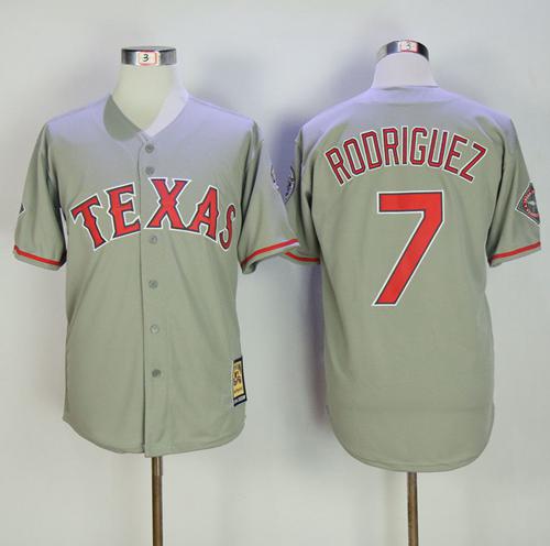 Mitchell And Ness Rangers #7 Ivan Rodriguez Grey Throwback Stitched MLB Jersey Mitchell And Ness Rangers #7 Ivan Rodriguez Grey Throwback Stitched MLB Jersey