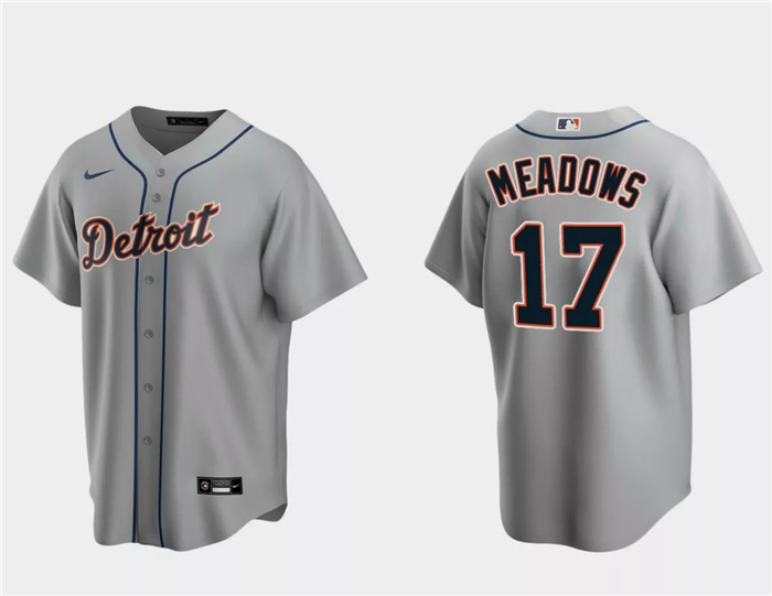 Men's Detroit Tigers #17 Austin Meadows Grey Cool Base Stitched Jersey Men's Detroit Tigers #17 Austin Meadows Grey Cool Base Stitched Jersey