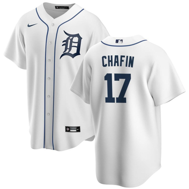 Men's Detroit Tigers #17 Andrew Chafin White Cool Base Stitched Baseball Jersey Men's Detroit Tigers #17 Andrew Chafin White Cool Base Stitched Baseball Jersey