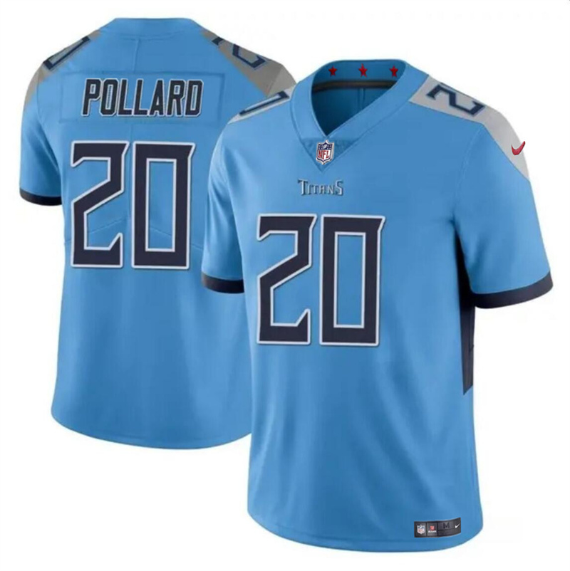 Men's Tennessee Titans #20 Tony Pollard Blue Vapor Limited Stitched Football Jersey Men's Tennessee Titans #20 Tony Pollard Blue Vapor Limited Stitched Football Jersey