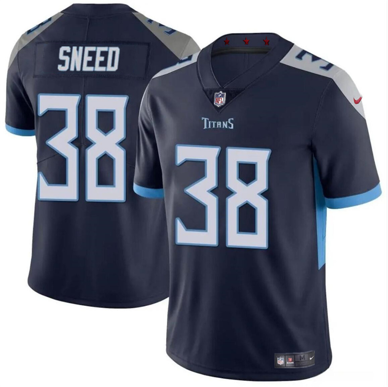 Men's Tennessee Titans #38 L'Jarius Sneed Navy Vapor Limited Stitched Football Jersey Men's Tennessee Titans #38 L'Jarius Sneed Navy Vapor Limited Stitched Football Jersey