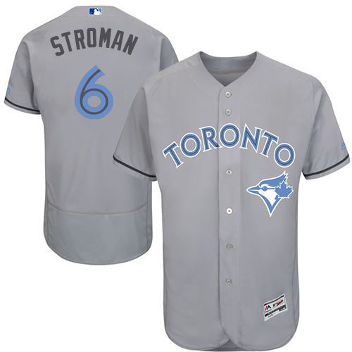 Blue Jays #6 Marcus Stroman Grey Flexbase Authentic Collection Father's Day Stitched MLB Jersey Blue Jays #6 Marcus Stroman Grey Flexbase Authentic Collection Father's Day Stitched MLB Jersey