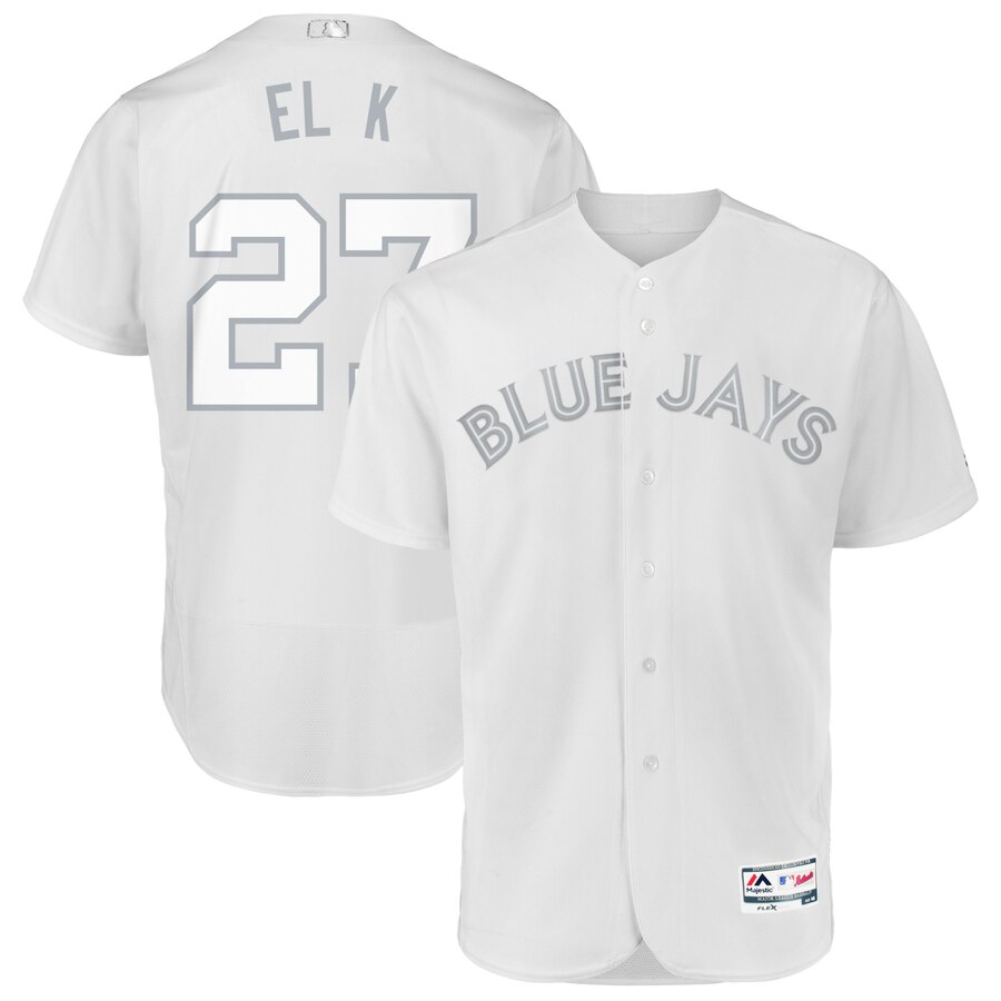 Toronto Blue Jays #27 Vladimir Guerrero Jr. El K Majestic 2019 Players' Weekend Flex Base Authentic Player Jersey White Toronto Blue Jays #27 Vladimir Guerrero Jr. El K Majestic 2019 Players' Weekend Flex Base Authentic Player Jersey White