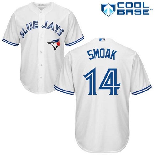 Blue Jays #14 Justin Smoak White New Cool Base Stitched MLB Jersey Blue Jays #14 Justin Smoak White New Cool Base Stitched MLB Jersey