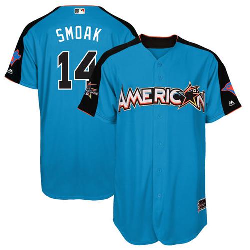 Blue Jays #14 Justin Smoak Blue 2017 All-Star American League Stitched MLB Jersey Blue Jays #14 Justin Smoak Blue 2017 All-Star American League Stitched MLB Jersey