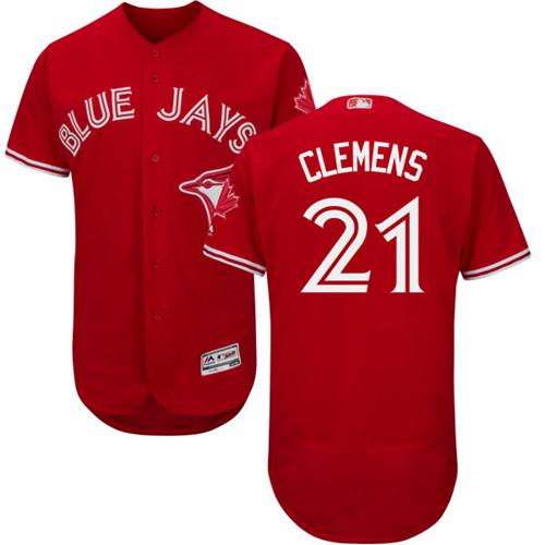 Blue Jays #21 Roger Clemens Red Flexbase Authentic Collection Canada Day Stitched MLB Jersey Blue Jays #21 Roger Clemens Red Flexbase Authentic Collection Canada Day Stitched MLB Jersey