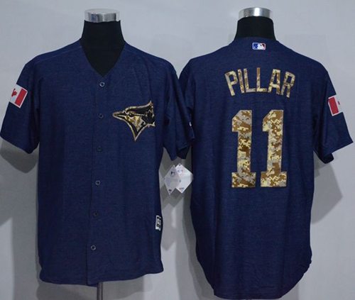 Blue Jays #11 Kevin Pillar Denim Blue Salute to Service Stitched MLB Jersey Blue Jays #11 Kevin Pillar Denim Blue Salute to Service Stitched MLB Jersey
