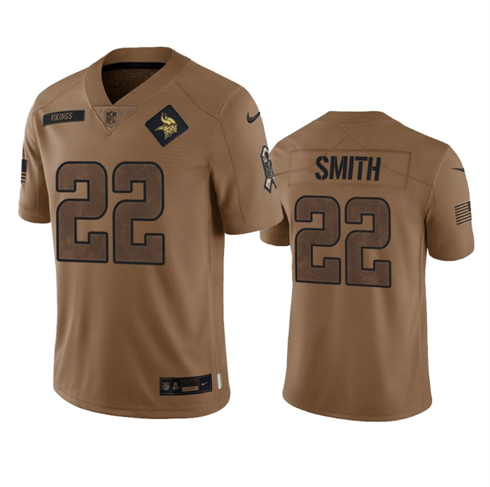 Men's Minnesota Vikings #22 Harrison Smith 2023 Brown Salute To Service Limited Stitched Jersey Men's Minnesota Vikings #22 Harrison Smith 2023 Brown Salute To Service Limited Stitched Jersey