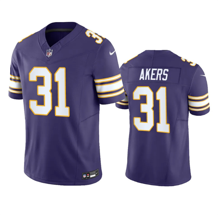Men's Minnesota Vikings #31 Cam Akers Purple 2023 F.U.S.E. Vapor Throwback Limited Stitched Jersey Men's Minnesota Vikings #31 Cam Akers Purple 2023 F.U.S.E. Vapor Throwback Limited Stitched Jersey